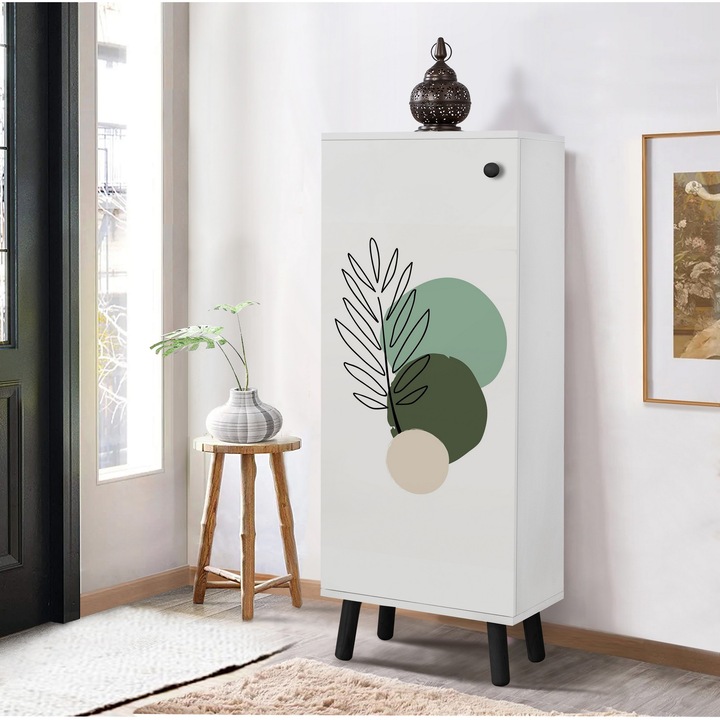 Cipőszekrény, Woody Fashion, 50x135x38cm, 18mm, tömörfa lábak, 3 polc