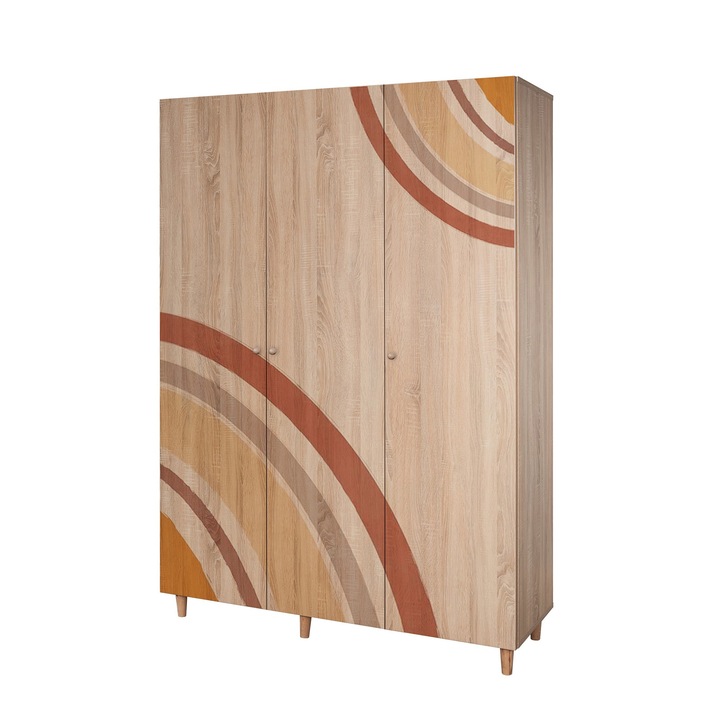 Dulap Woody Fashion, 135x192x52cm, PAL, multicolor