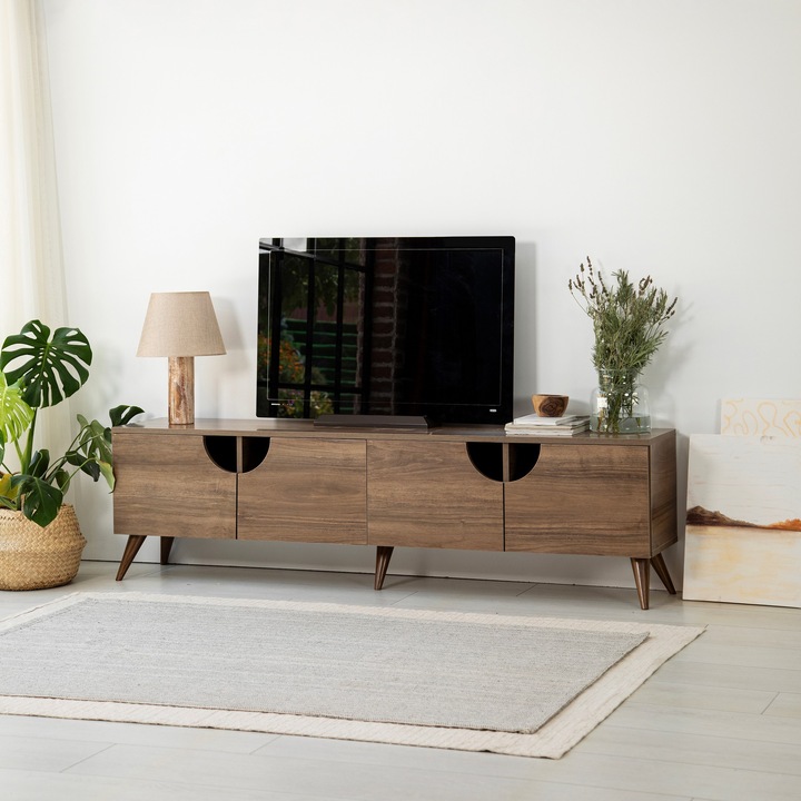 Comoda TV, Woody Fashion, 180x50x35cm, melamina, disassembled