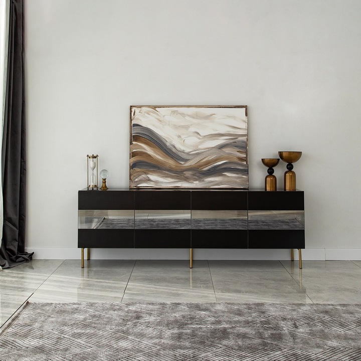 Comoda TV, Woody Fashion, 180x59x35cm, 18mm, 15cm, 1 set