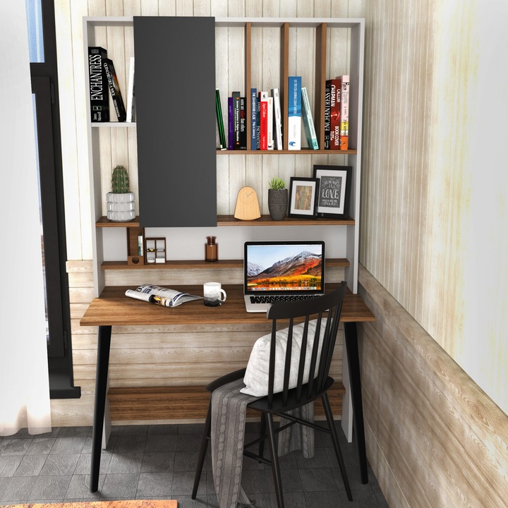 Birou de studiu Woody Fashion 120x60x196,6cm alb