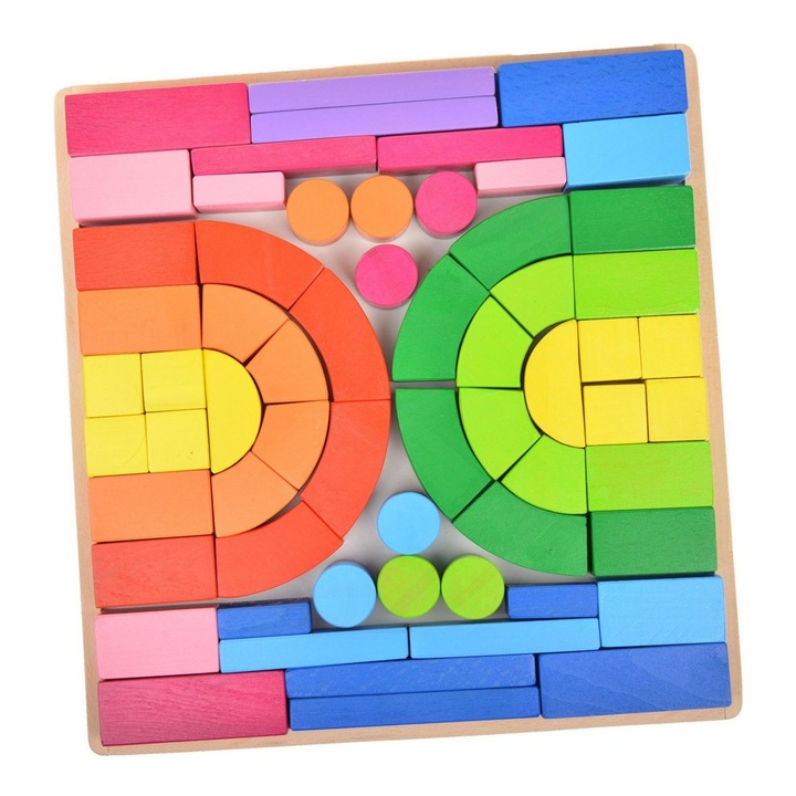 Set de constructie, Woody Fashion, 100% pin, 33x33x6cm, 139x59x15cm, 2,5kg