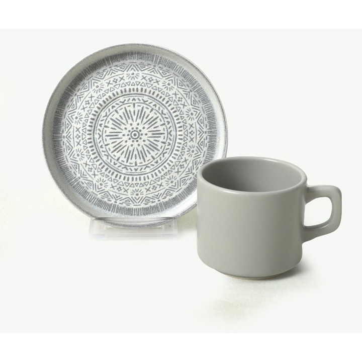 Set cesti de ceai, Hermia Concept, 6 piese, ceramica, antibacterian, 8x14cm