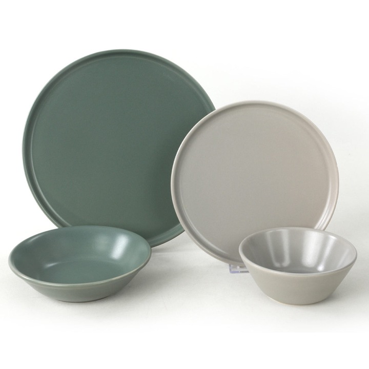Set de masa ceramic, Hermia Concept, 24 piese, rezistent la socuri termice, usor de curatat, multicolor