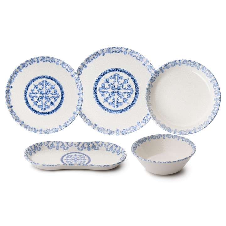 Set de cina 27 piese, Hermia Concept, portelan, 25x18,5cm, 14x19cm, 19x24cm