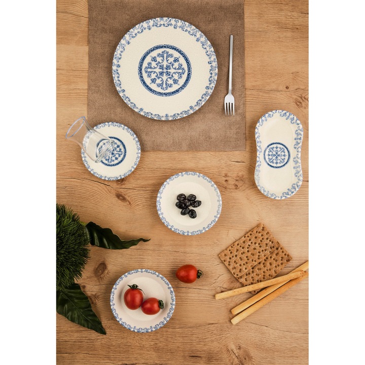 Set de mic dejun (26 piese), Hermia Concept, portelan, sigur pentru masina de spalat vase si cuptor cu microunde