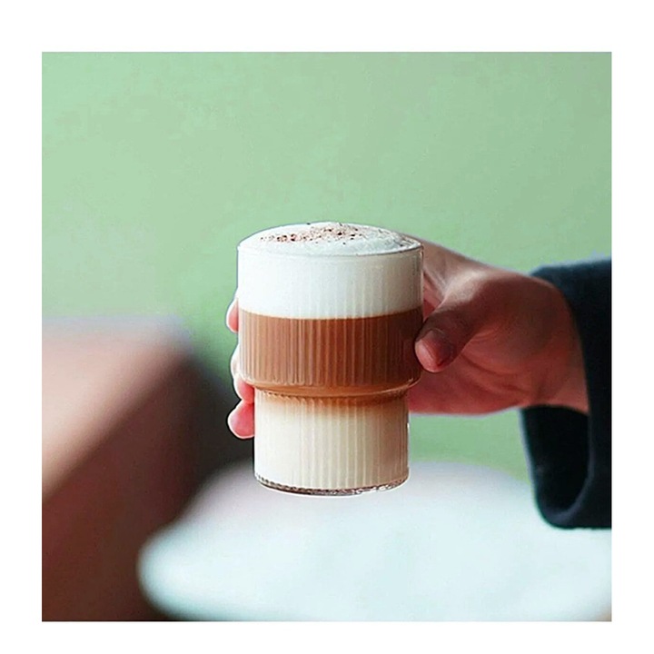 Pahar din sticla, Hermia Concept, 7x7x11cm, 300ml, 1 bucata