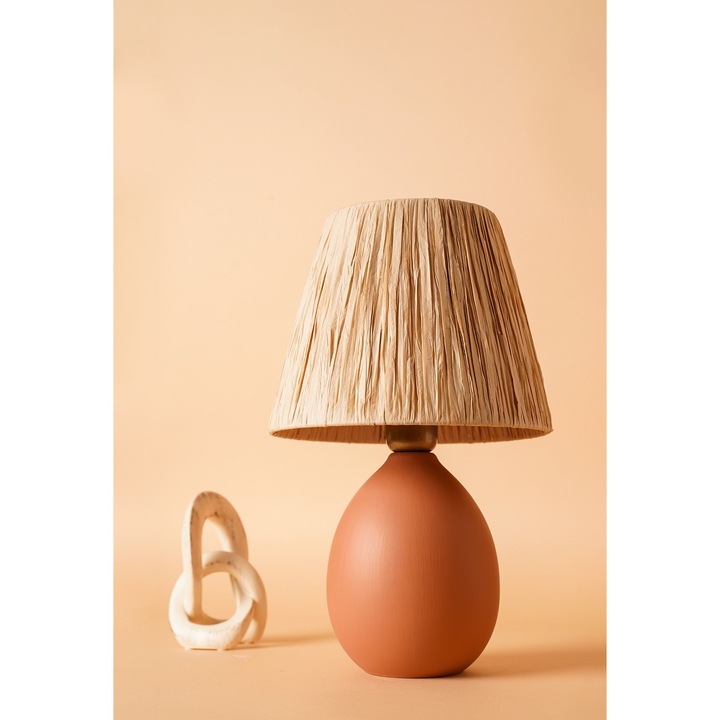 Veioza ceramica, Opviq, 24x37cm, soclu E27, max 60W