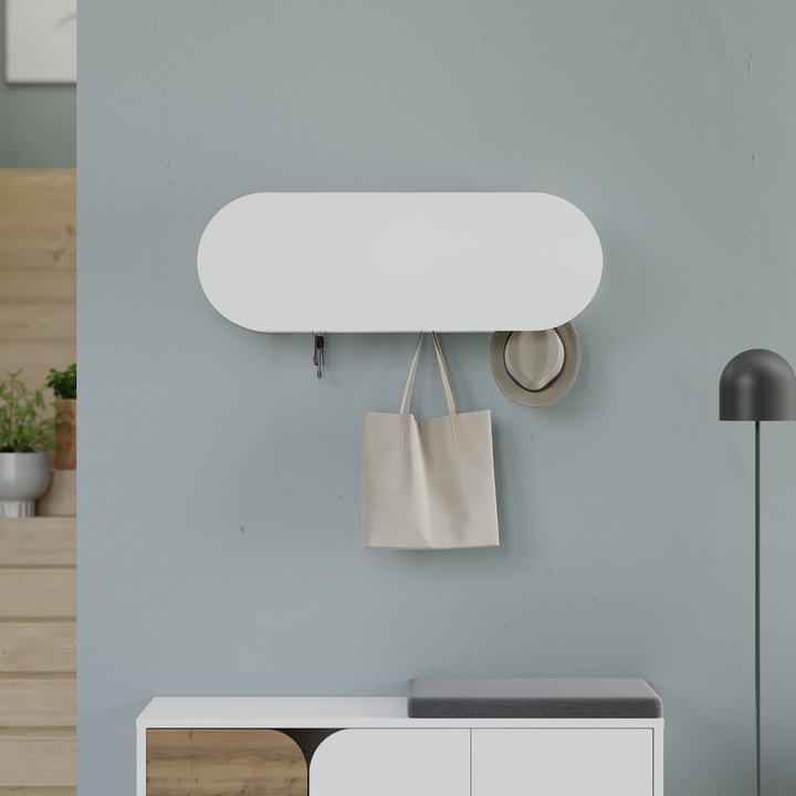 Cuier Woody Fashion, 100% melamina, 84x28,5x15,5cm, capacitate 5kg, montare pe perete