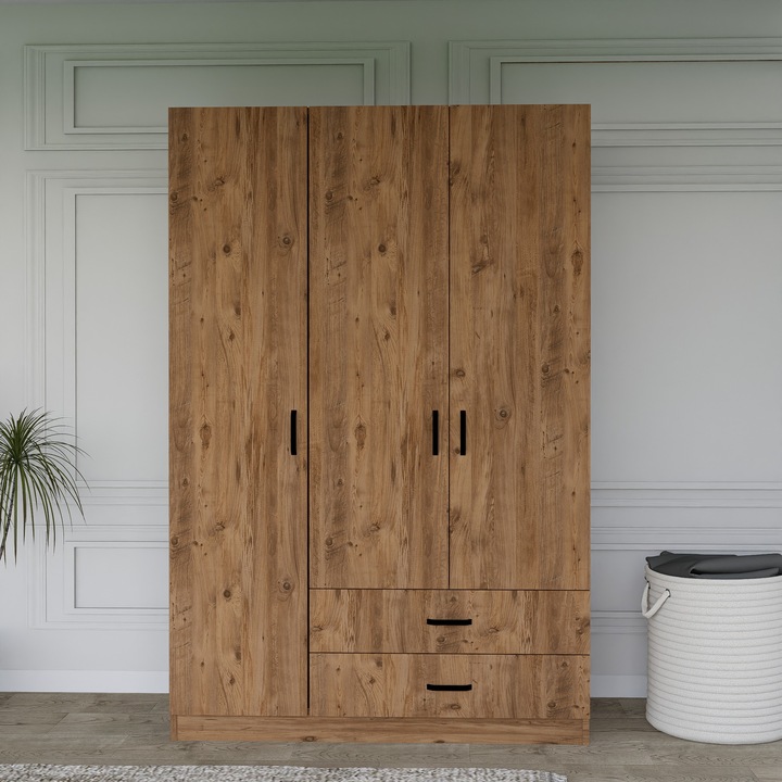 Dulap, Woody Fashion, 2 sertare, 120x181x45cm, PAL, maro