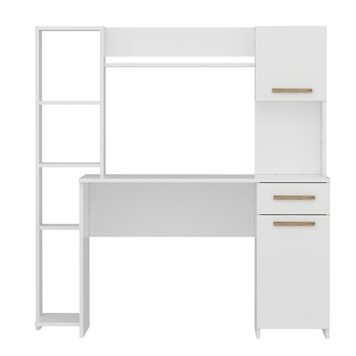 Birou de studiu, Woody Fashion, 120 cm, 77 cm, 60 cm, 100% melamina, set 2 piese