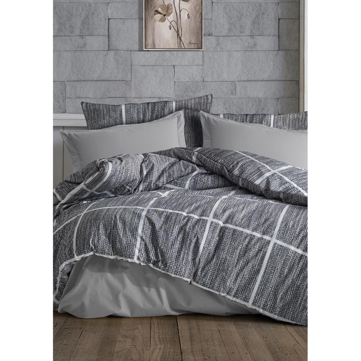 Set lenjerie pat dublu Colour Cotton multicolor 195x220x240 cm 50x70 cm 2 piese