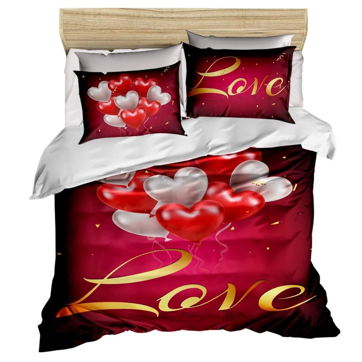 Set lenjerie de pat, Colour Cotton 200x220cm multicolor 50x70cm