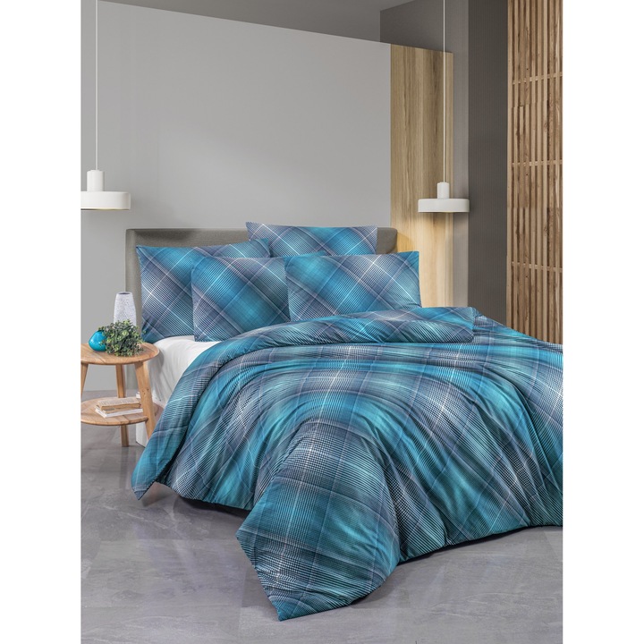 Комплект спално бельо за единично легло, ЦВЕТЕН ПАМУК, ранфорс, 100% памук, многоцветен, 140x200см, 60x60см