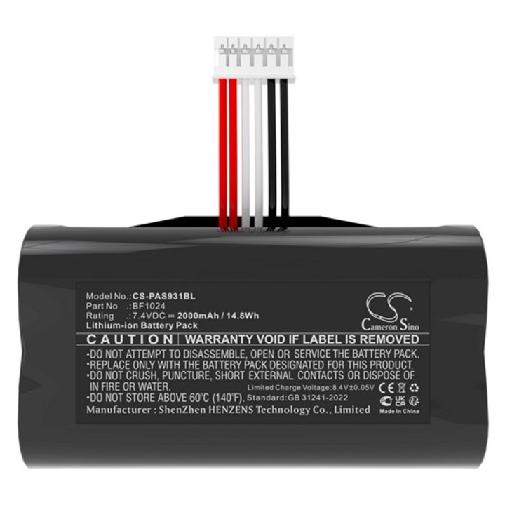 Cameron sino li-ion akkumulátor, 7.4v / 2000mAh, pax bf1024 kompatibilis fekete, gyártói csomagolás