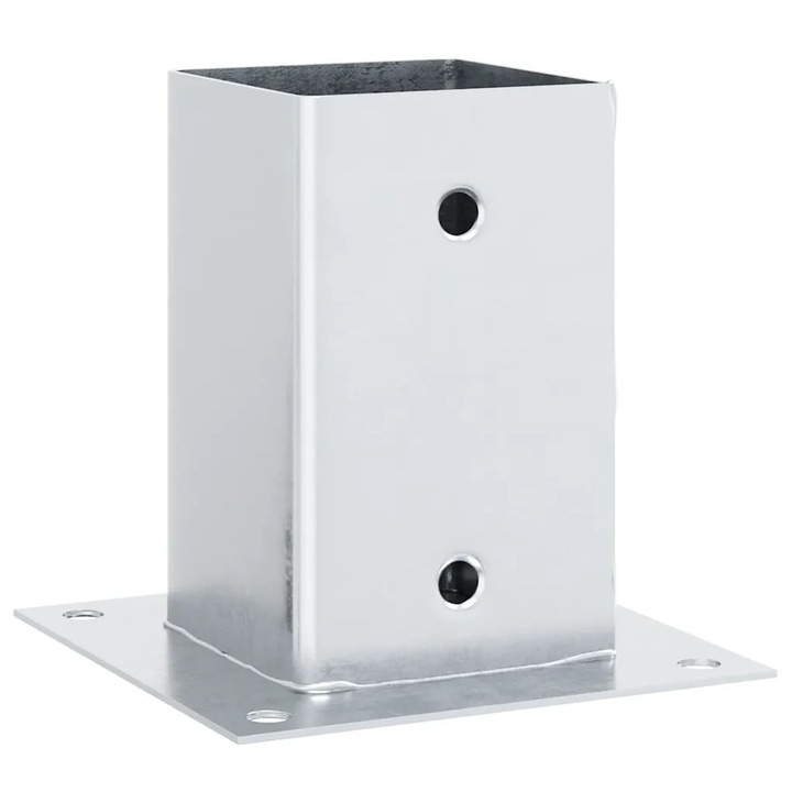 Set 12 baze pentru stalpi, vidaXL, otel zincat, stabilitate ridicata, rezistent la coroziune