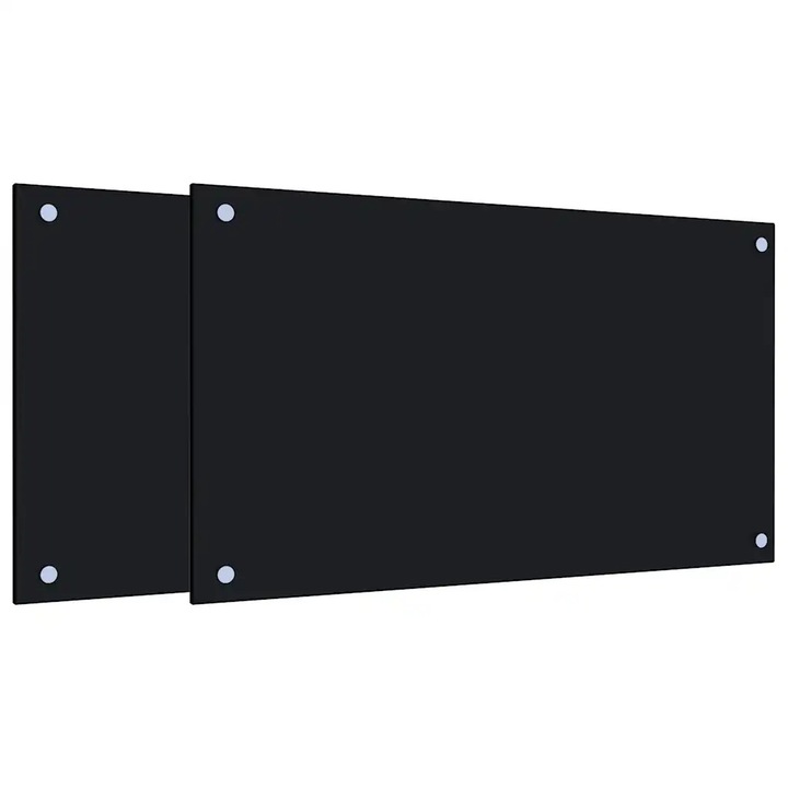 VidaXL 2 db fekete edzett üveg konyhai falburkoló 70 x 40 cm 3315795