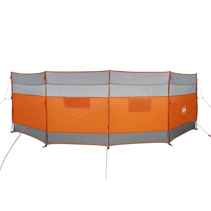 Paravan camping, vidaXL, 510x153cm, impermeabil, gri si portocaliu