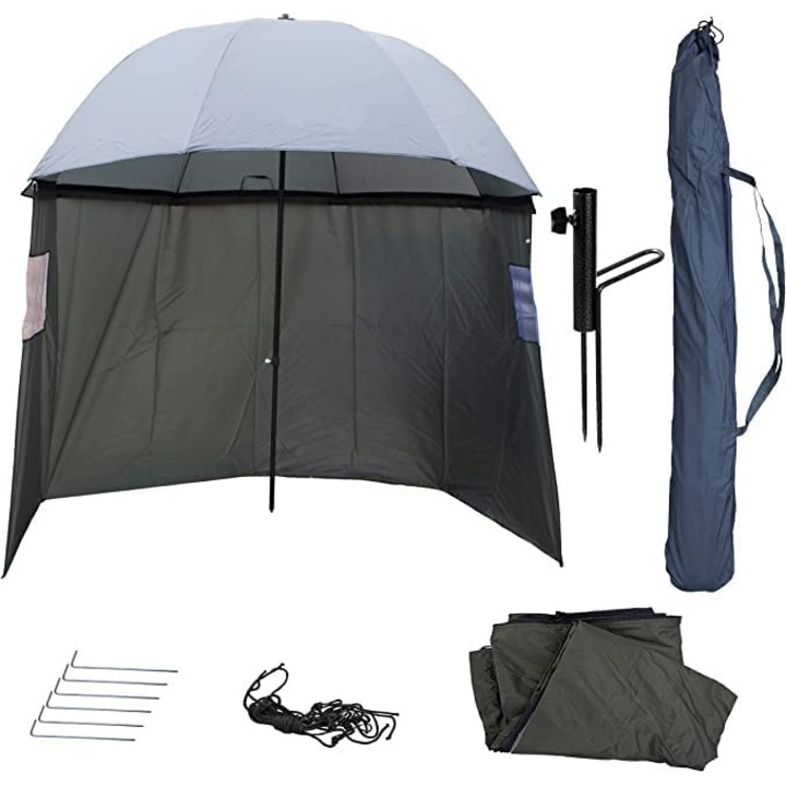 Чадър за риболов Neco 250 см, водоустойчив, регулируем, с фиксиращи щифтове