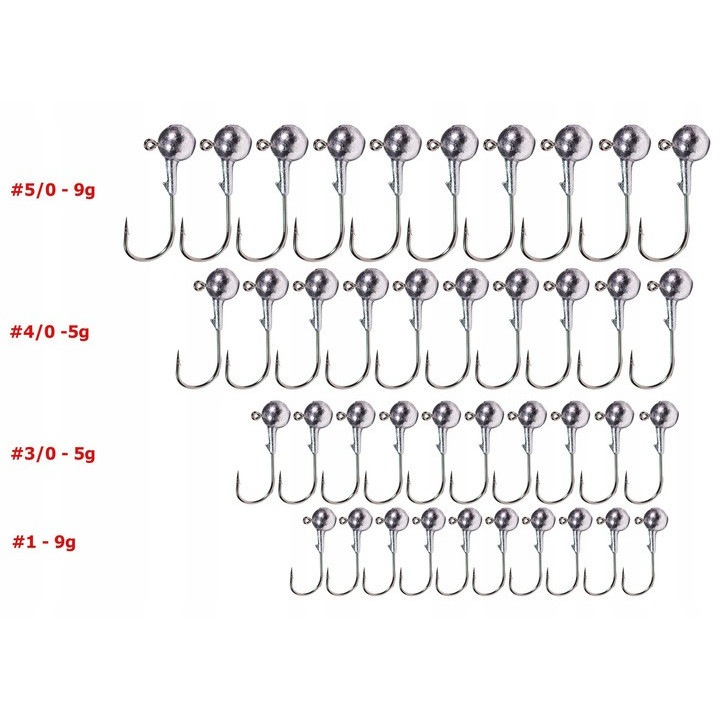 Jig tip 40szt, FL GLZ-010, 7-10cm, 9g/5g