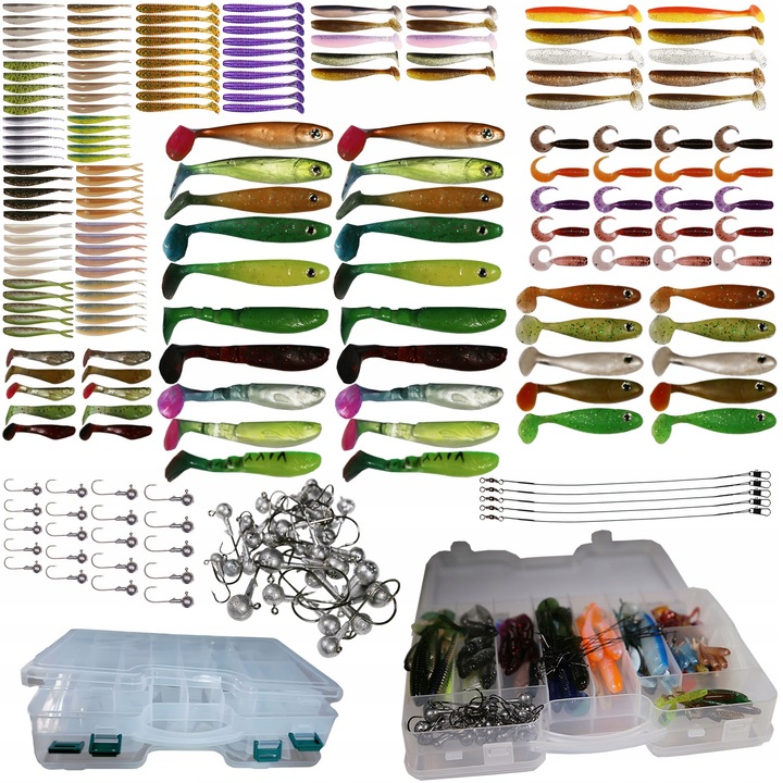 Комплект от 186 риболовни примамки с двойна кутия, PHOENIX, многоцветни, 30x20x6 см