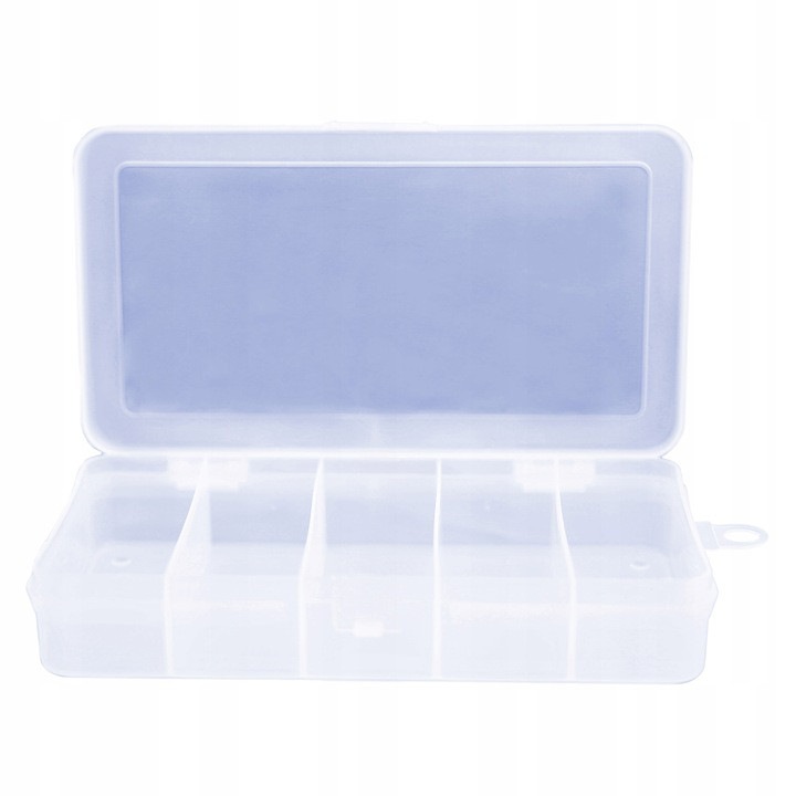 Cutie de pescuit PHOENIX 15x8x2,5cm, 5 compartimente, transparent