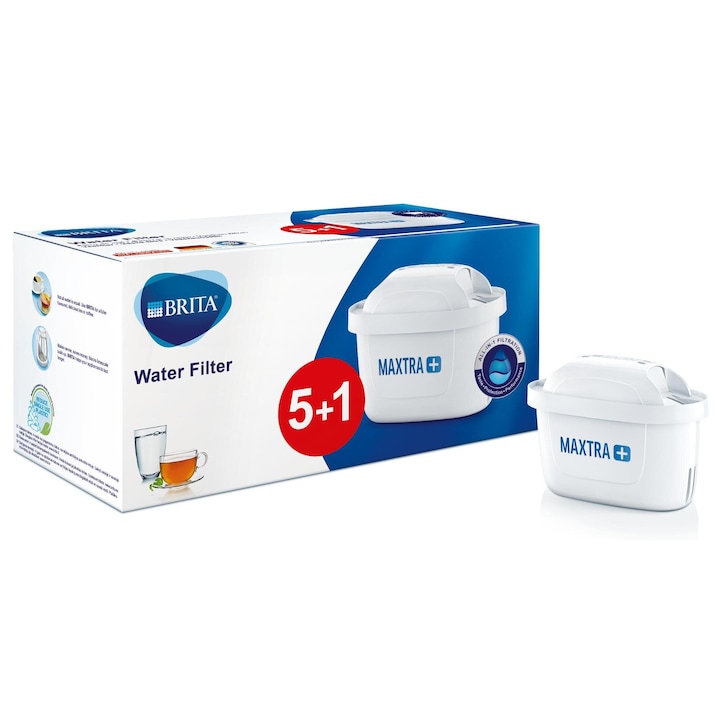 Brita Maxtra+ szűrőkancsó készlet, 6 szűrő, MicroFlow technológia, 150 liter, fehér