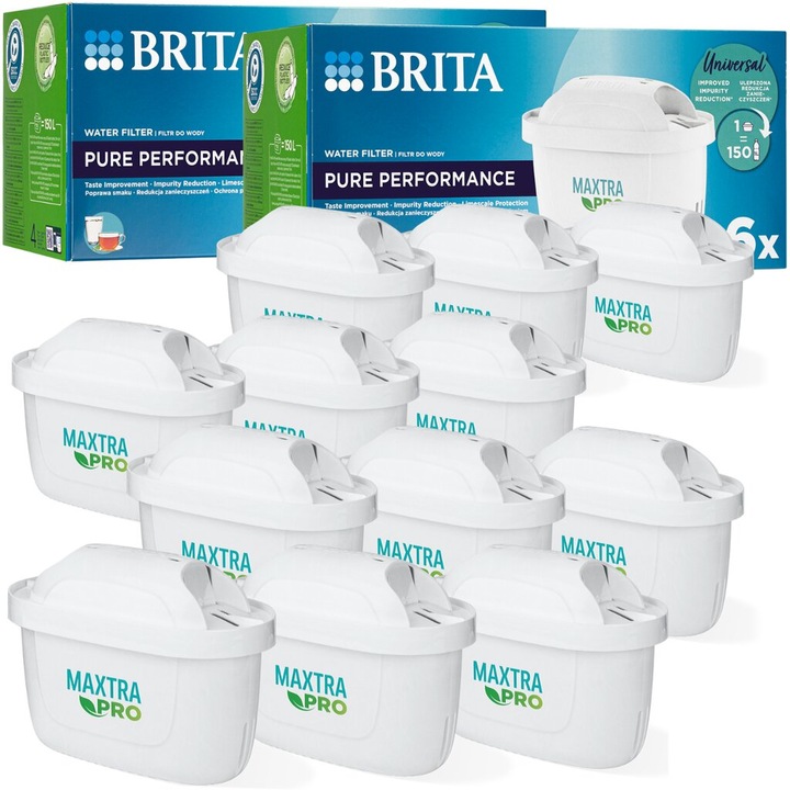 Brita Maxtra+ комплект филтри за вода от 12 броя, бели, 1 месец, 150 л