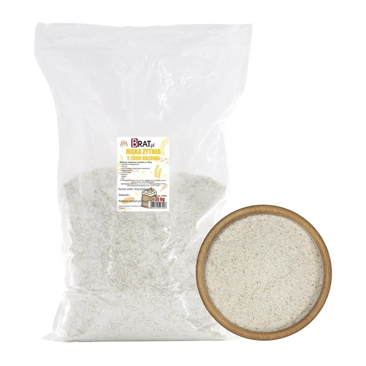 Faina de secara T-2000 5kg, Brat.pl, naturala, bogata in fibre