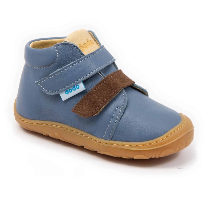Pantofi barefoot copii, Dodo, Noah Ocean, Inalti, Piele naturala, Albastru, 19