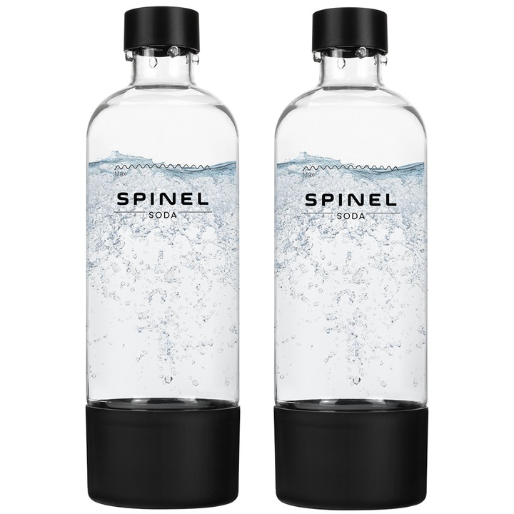SpinelSoda Palack vízkarbonizáló készülékhez, fekete, 2 db