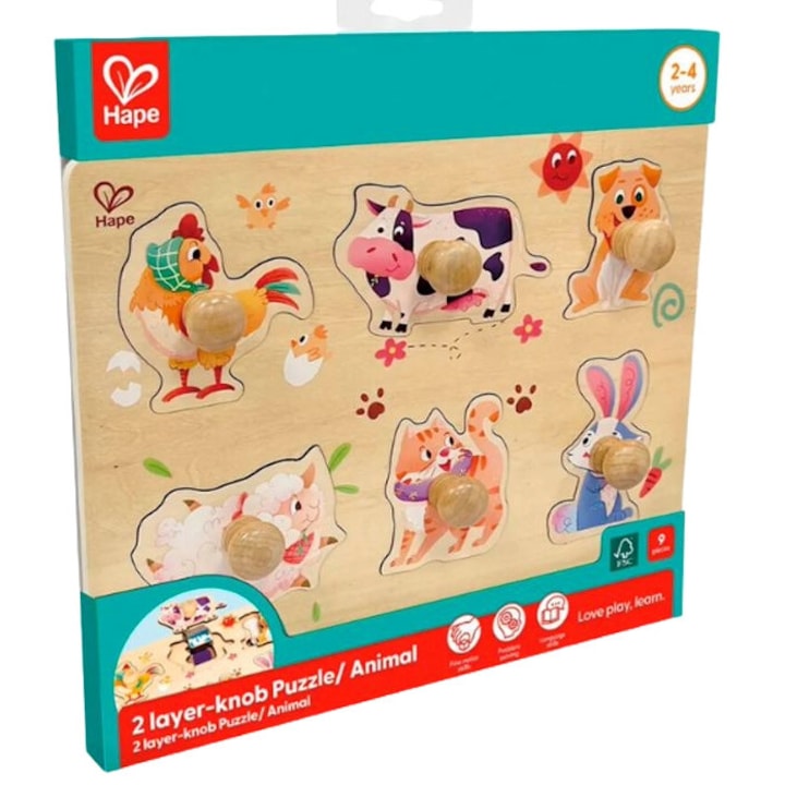 Дървен пъзел, Hape, Животни от фермата