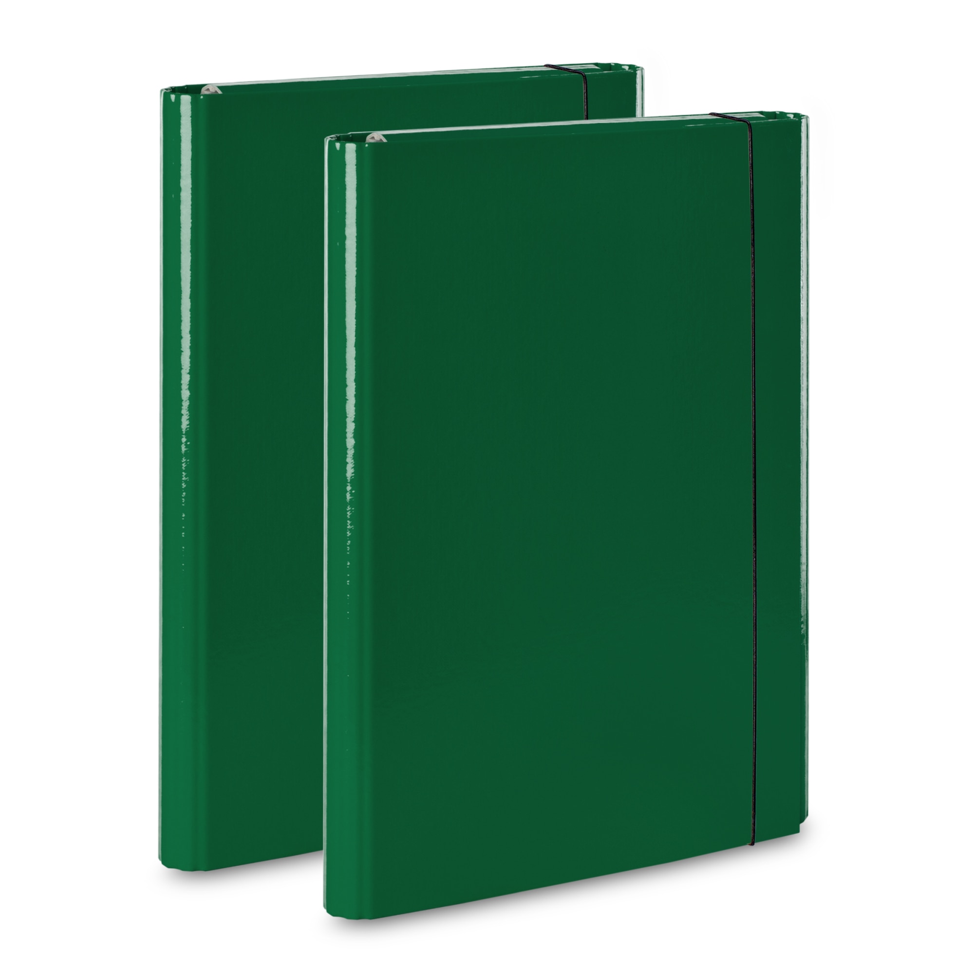 Set 2buc Mapa carton Vaupe, plastifiata, cu elastic, 55mm, 341, verde