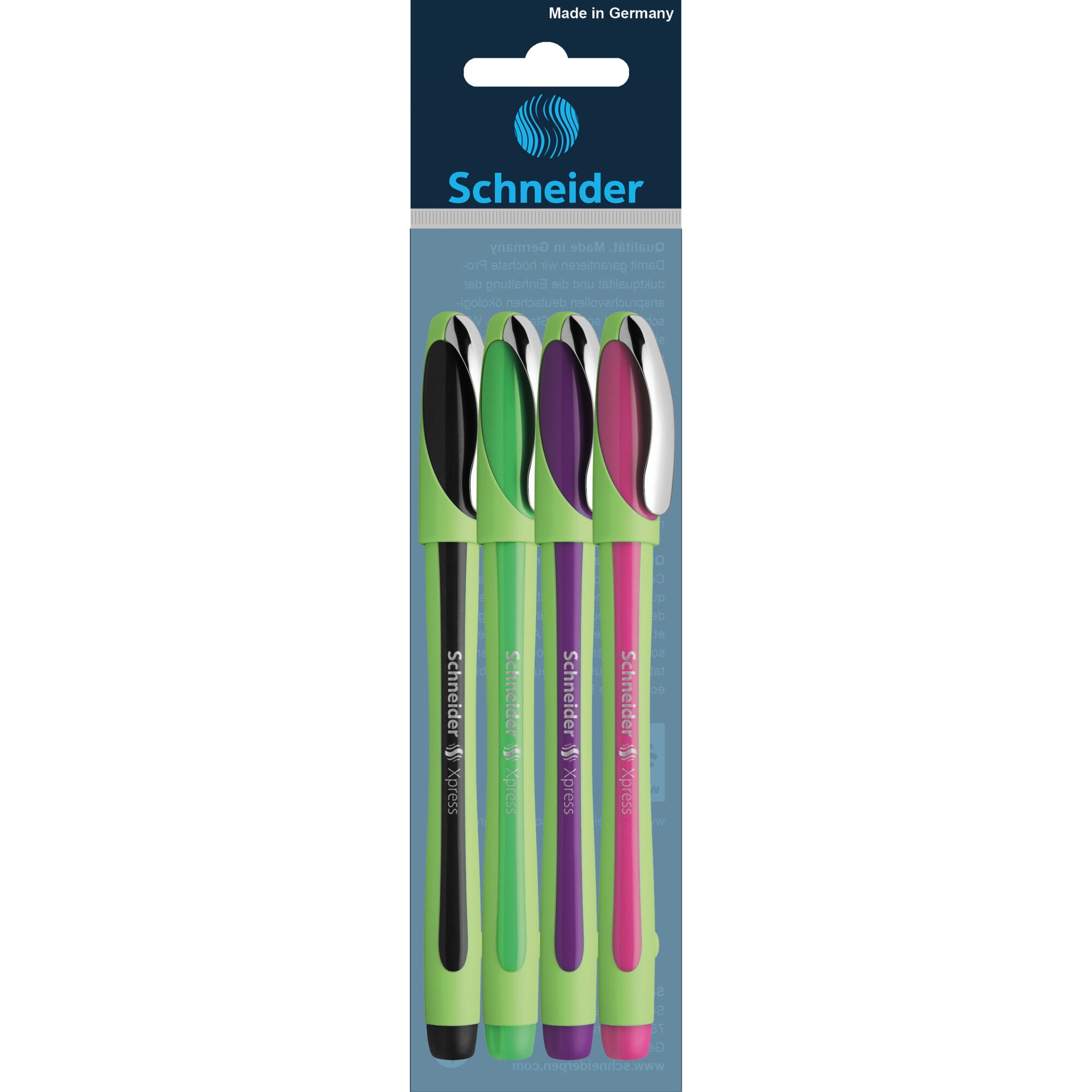 Set 4buc Linere Schneider Xpress, 0.8mm, diverse culori