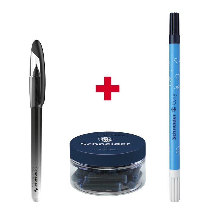 Roller Schneider Voyage ,Negru + Patron stilou 30/borcan + Pic Corry