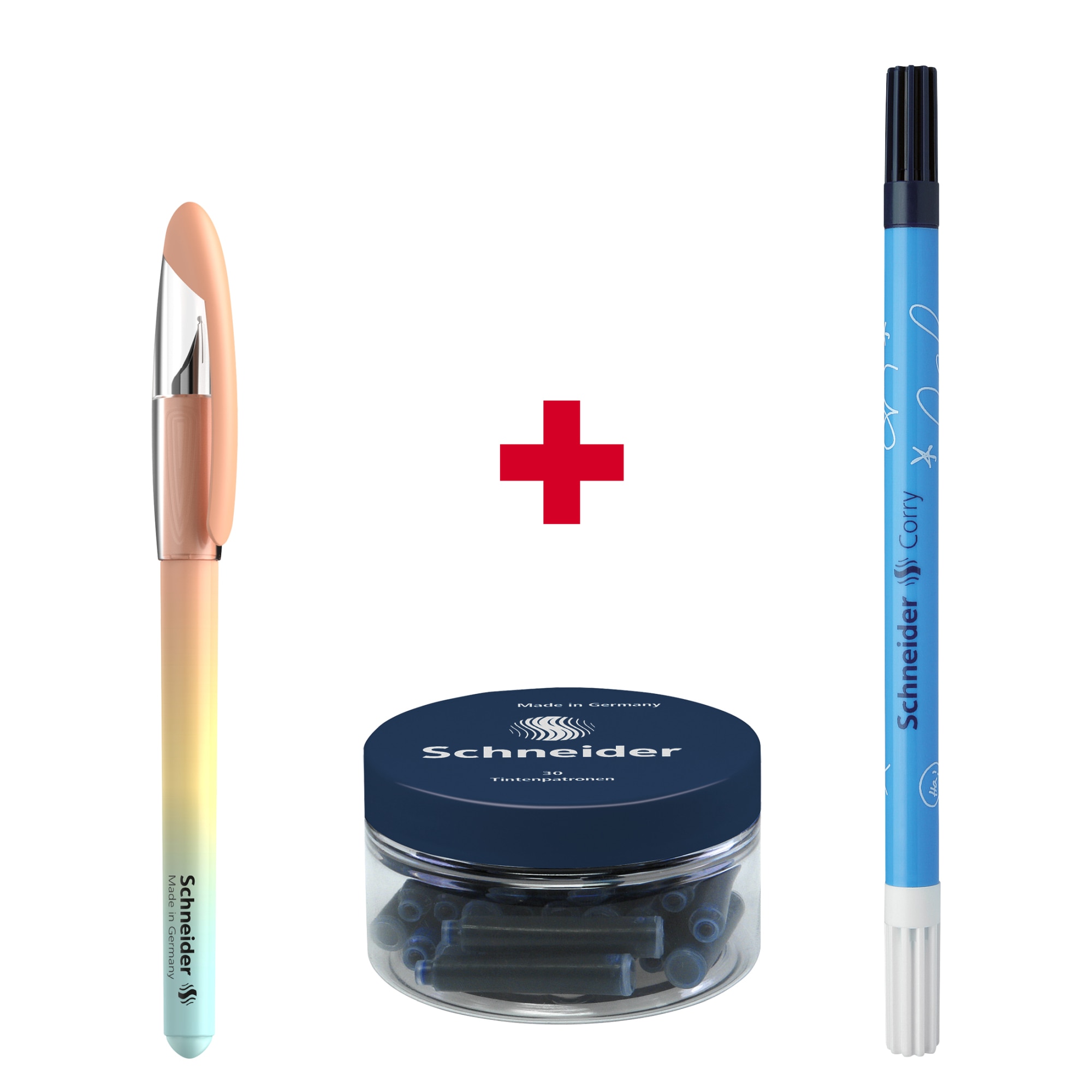 Stilou Schneider Voyage Roz pastel+ Patron stilou 30/borcan + Pic Corry