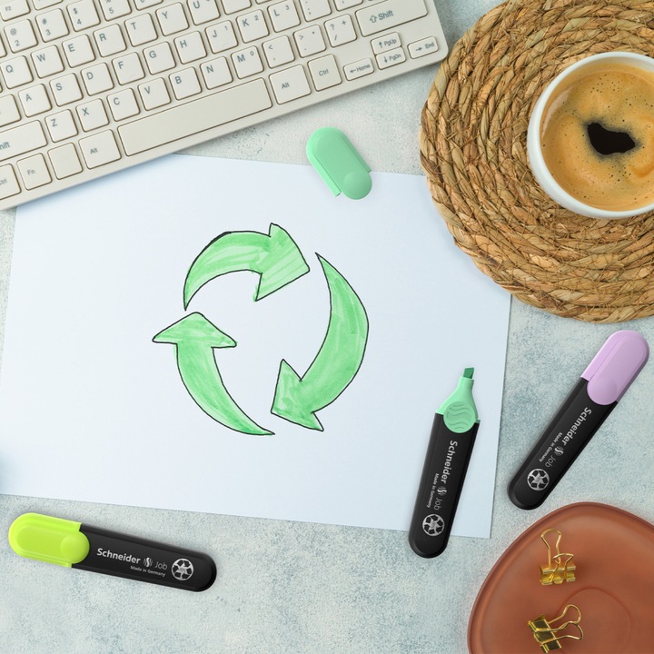 Текстмаркер Schneider Job 6 цвята/комплект, Включително сив