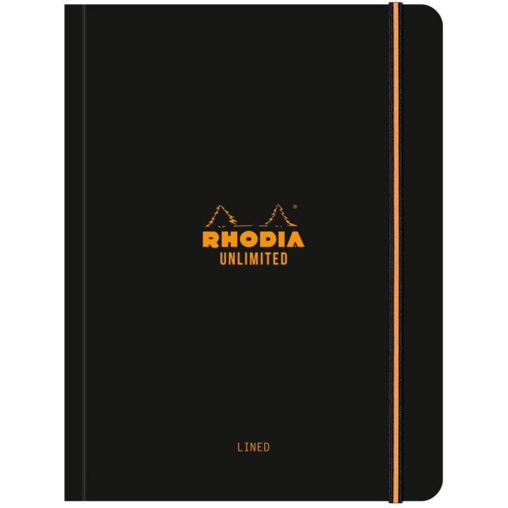 Rhodia Unlimited Dátumozatlan jegyzetfüzet, A5+, 16x21cm, 60 oldal, Fekete