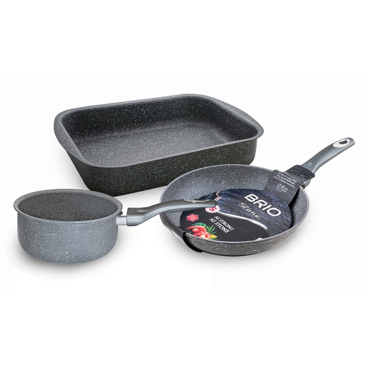 Комплект 3 части Brio Stone, сиви