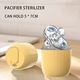 Sterilizator portabil pentru suzete, Momcbebe, UV, 99.99% curat in 3 minute, galben, 9.7x5.5cm