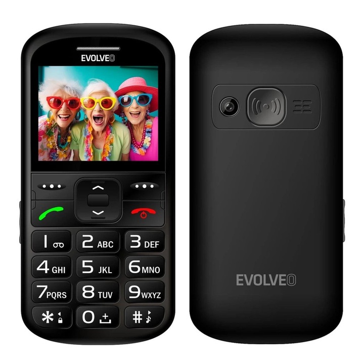 Evolveo EasyPhone XS Nyomógombos Mobiltelefon, Fekete / SGM EP-570-XS-BK
