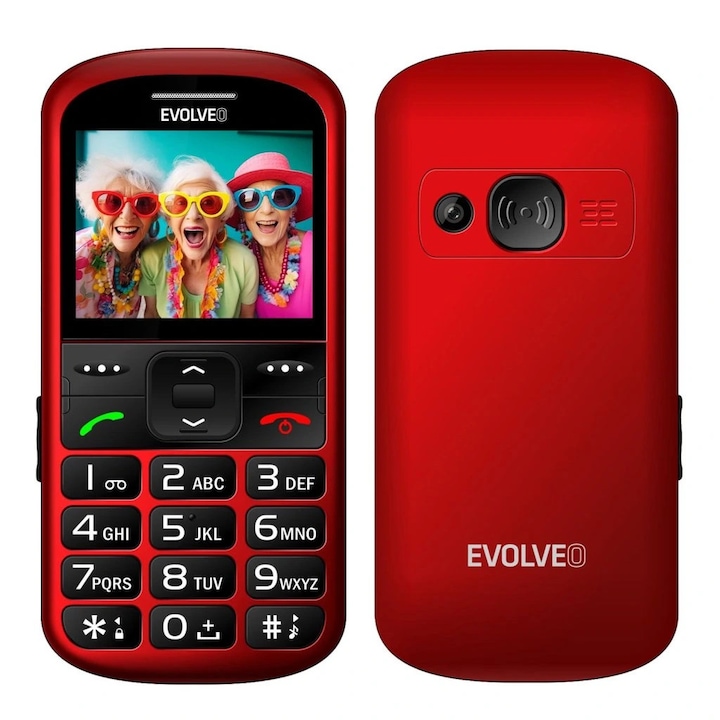 Evolveo EasyPhone XS Nyomógombos Mobiltelefon, Piros / SGM EP-570-XS-RD