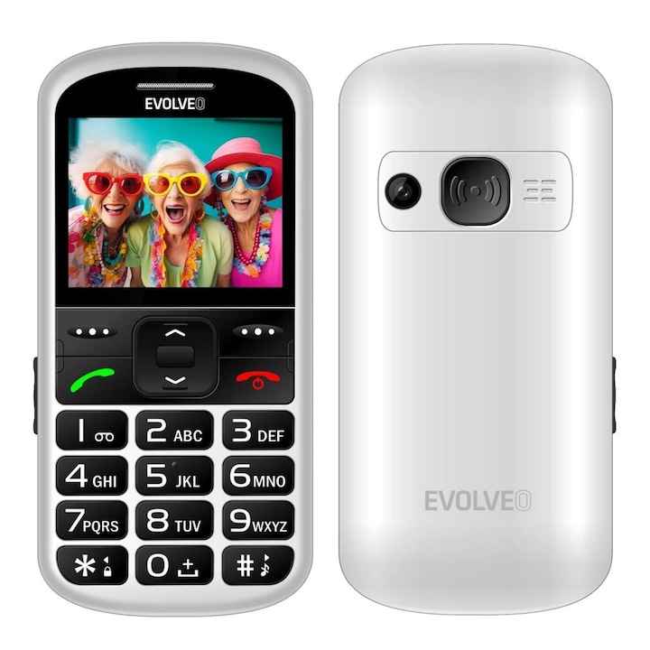 Evolveo EasyPhone XS Nyomógombos Mobiltelefon, Fehér / SGM EP-570-XS-WH