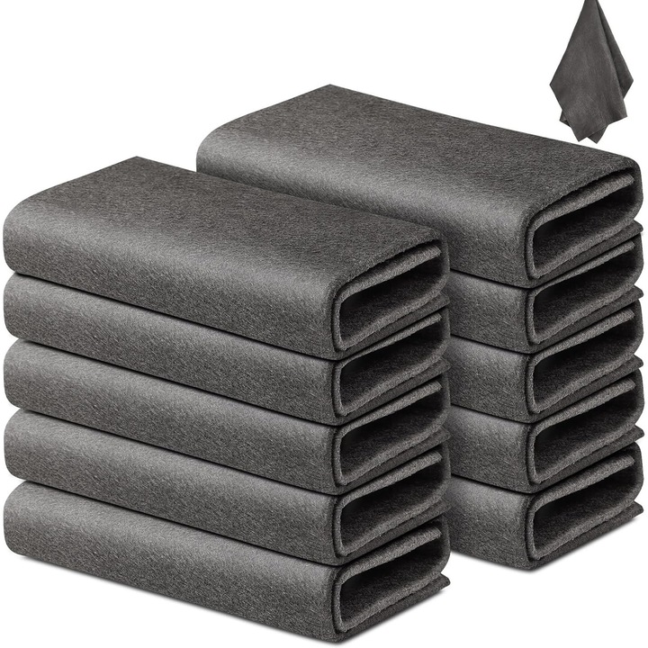 Микрофибърни кърпи, 30x30 см, комплект от 5 броя, ултра абсорбиращи, без власинки, тъмносиви, за почистване на кухня, кола, прозорци