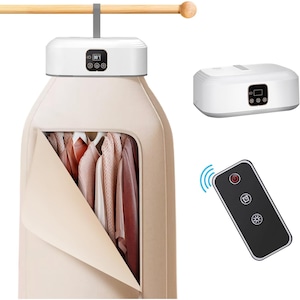 Uscator de rufe portabil pliabil, cu uscare rapida si telecomanda pentru temporizare, sterilizare, indepartarea acarienilor si eliminarea mirosurilor, cu o rata de sterilizare de pana la 99%, potrivit pentru haine din diverse materiale