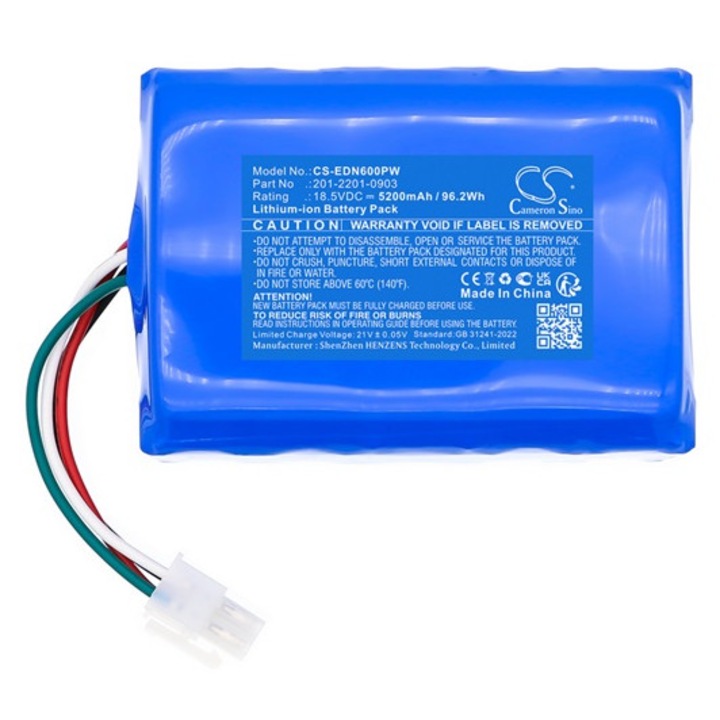 Cameron sino li-ion akkumulátor, 18.5v / 5200mAh, ecovacs 201-2201-0903 kompatibilis kék, gyártói csomagolás