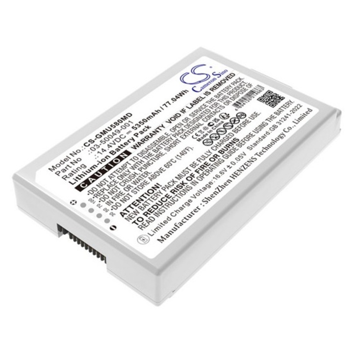 Cameron sino li-ion akkumulátor, 14.4v / 5350mAh, ge 03-50049-001 kompatibilis fehér, gyártói csomagolás