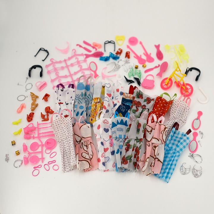 Комплект от 106 части дрехи и аксесоари за кукли 30 см, SWJOYOL, многоцветни, за момичета, 3 години