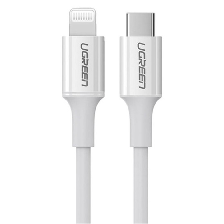Ugreen us171 adatkábel, type-c - lightning, 20w, pd gyorstöltés, 150cm, fehér