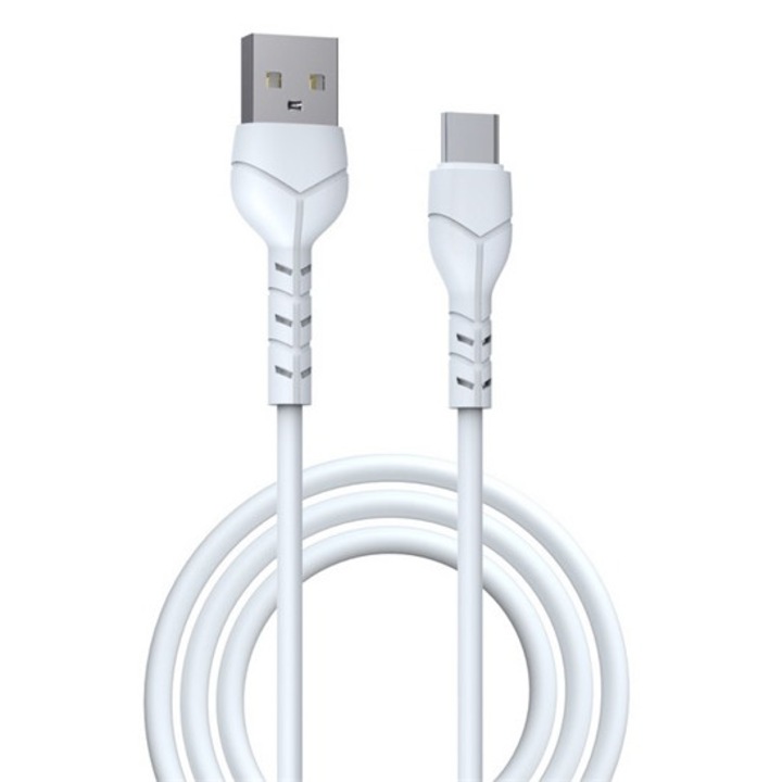 Devia kintone adatkábel, usb - type-c, 10w, gyorstöltő, 100cm, cipőfűző, fehér